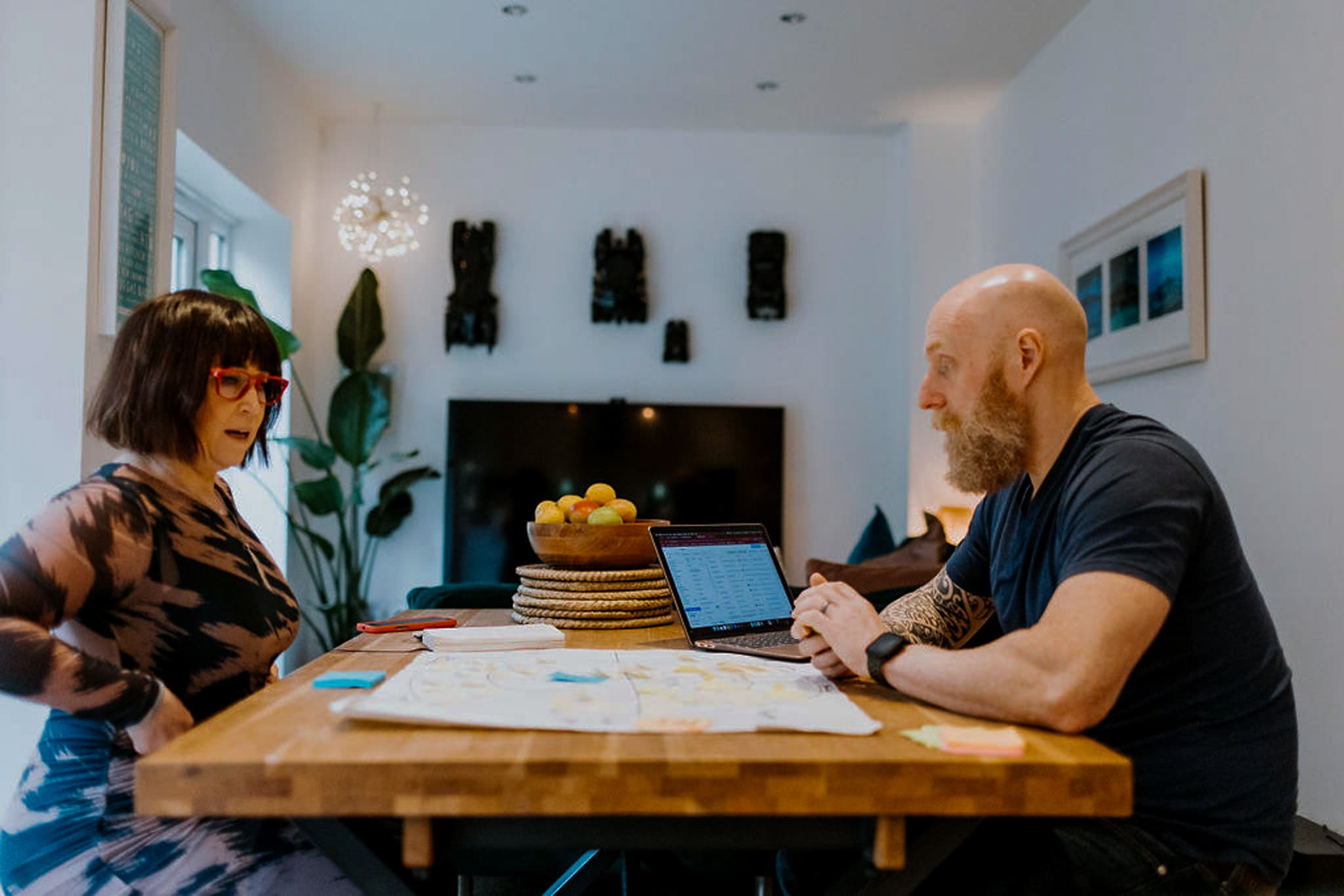 Jess and Dave working through a brand project at the studio