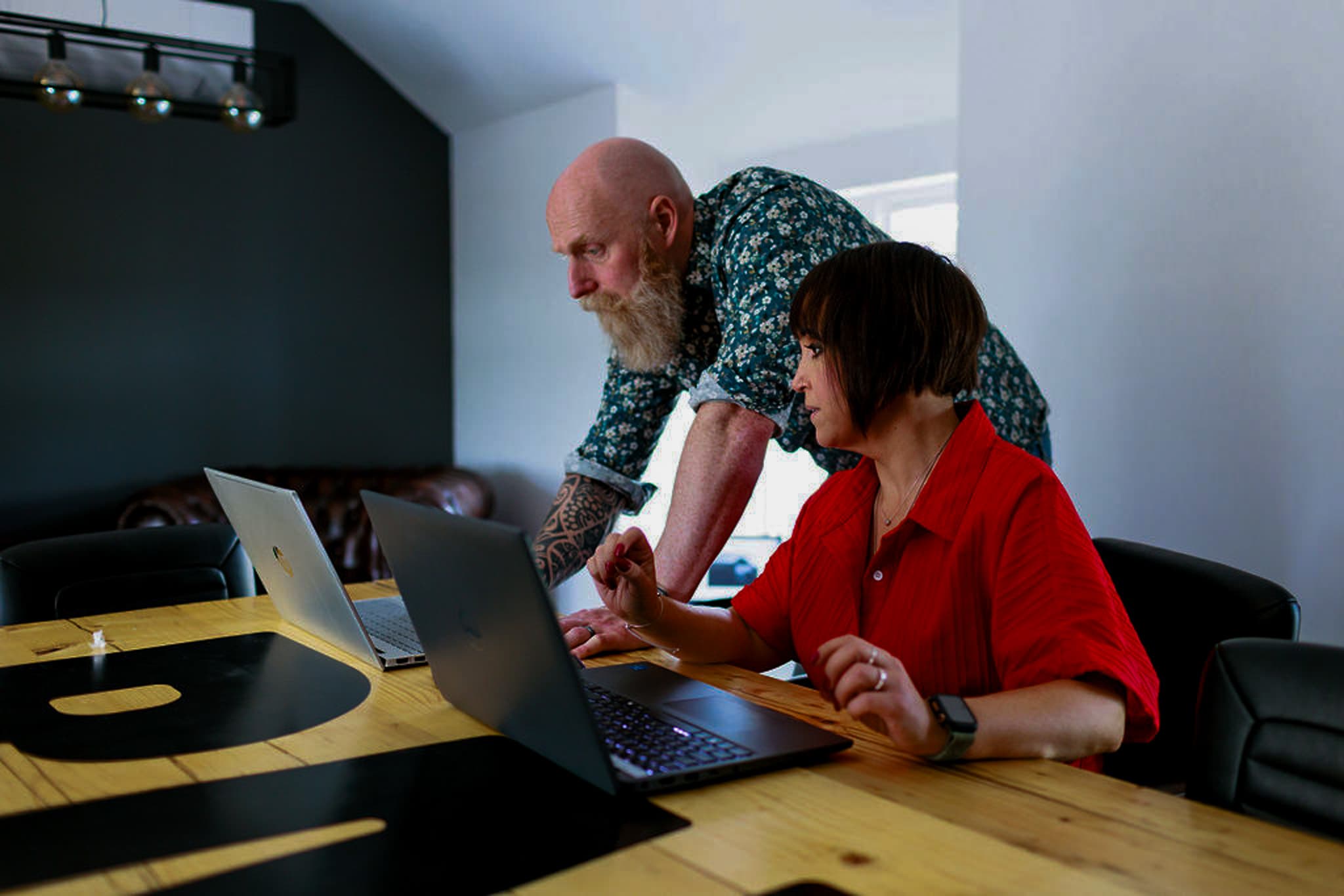 Dave and Jess working together at the Alchemy studio