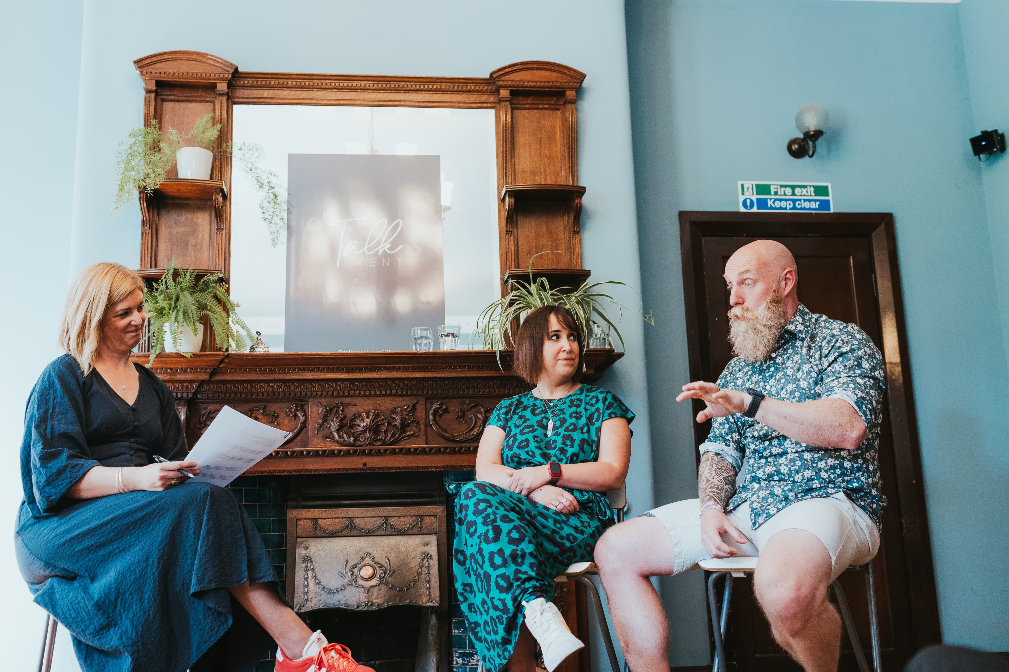 Jess and Dave in conversation during a brand talk